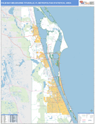 Palm Bay-Melbourne-Titusville Metro Area Digital Map Basic Style